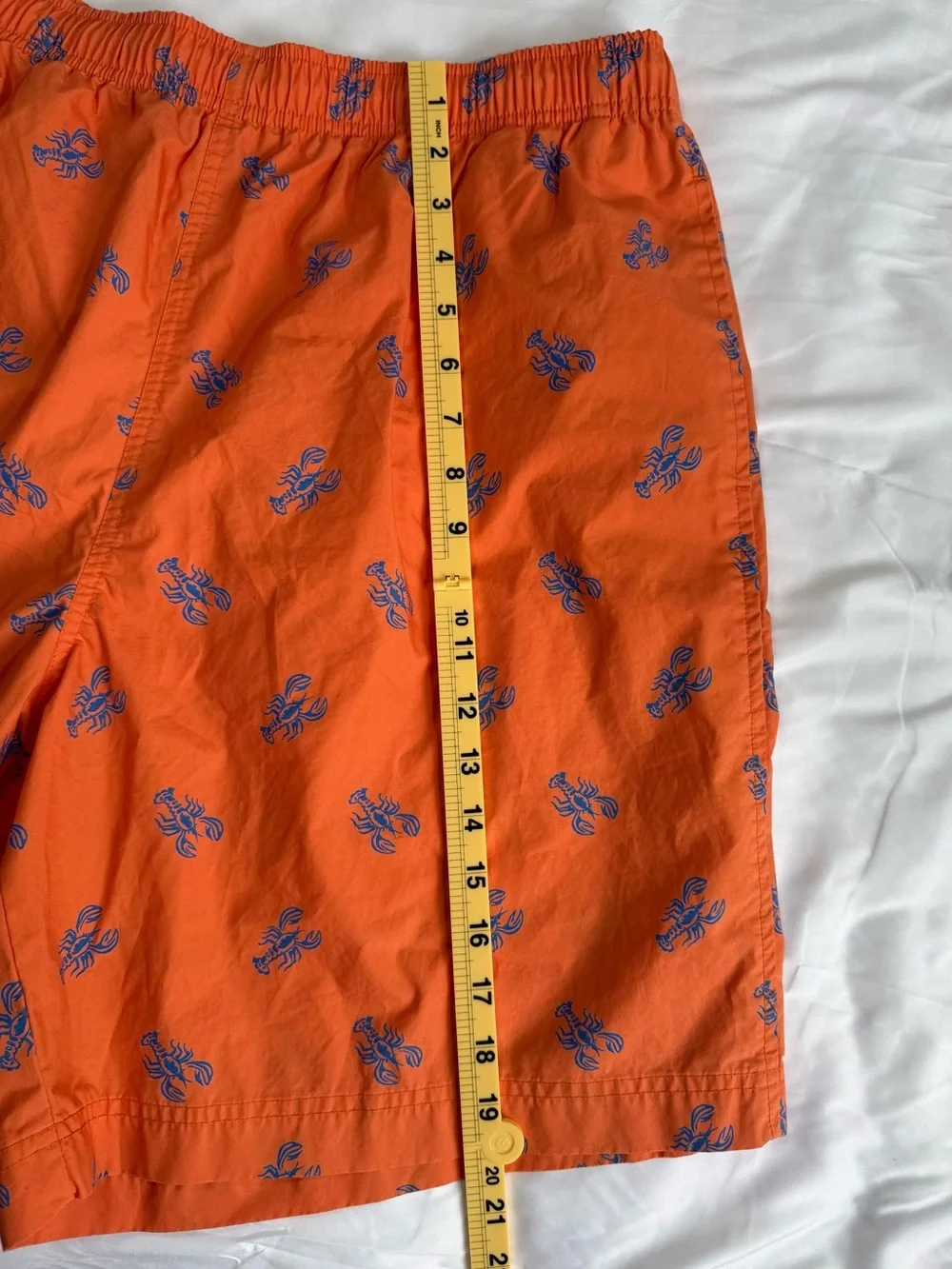 Polo Ralph Lauren Swim Trunks Orange Blue Lobster Print Mesh Lined Mens XL
